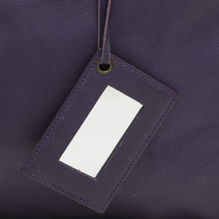 Pre Owned Balenciaga Purple Leather Papier A3 Tote