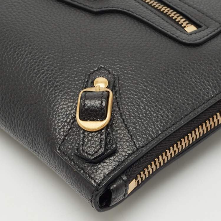 Pre Owned Balenciaga Black Leather Neo Classic Pouch Crossbody Bag