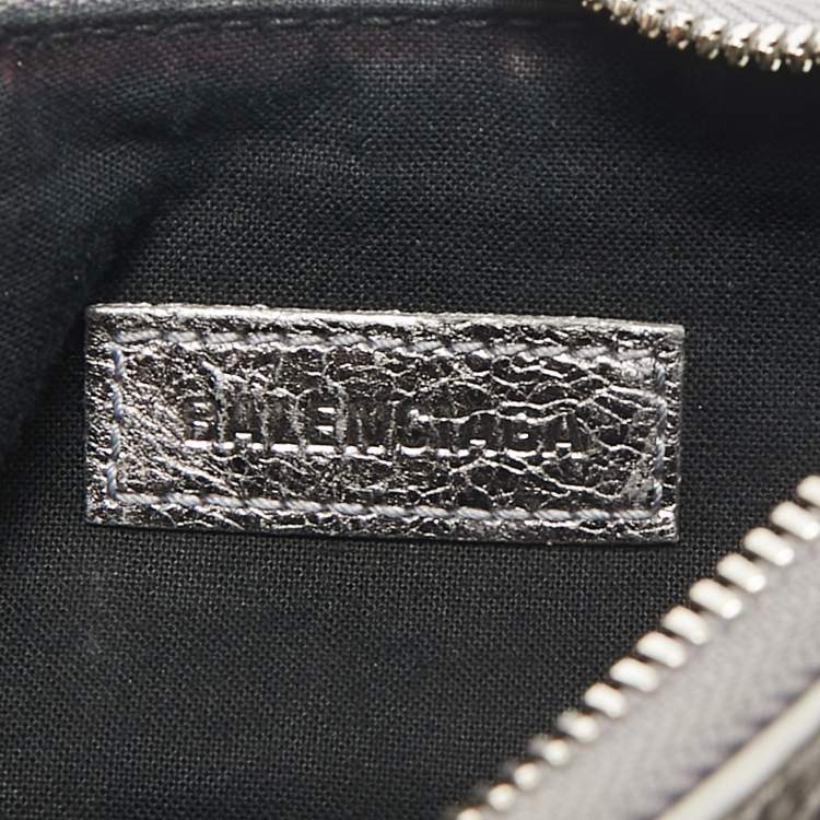 Pre Owned Balenciaga Metallic Grey Leather XS Le Cagole Shoulder Bag