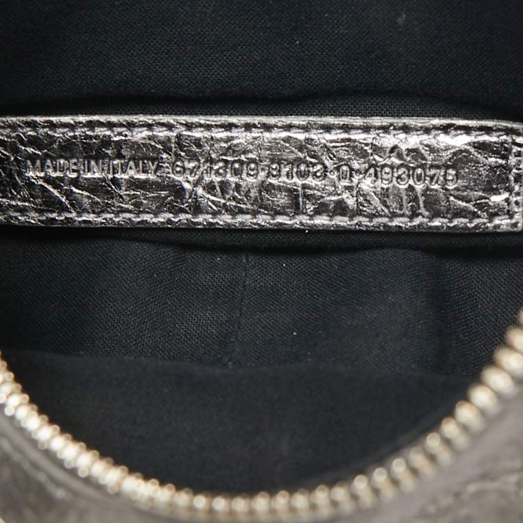 Pre Owned Balenciaga Metallic Grey Leather XS Le Cagole Shoulder Bag