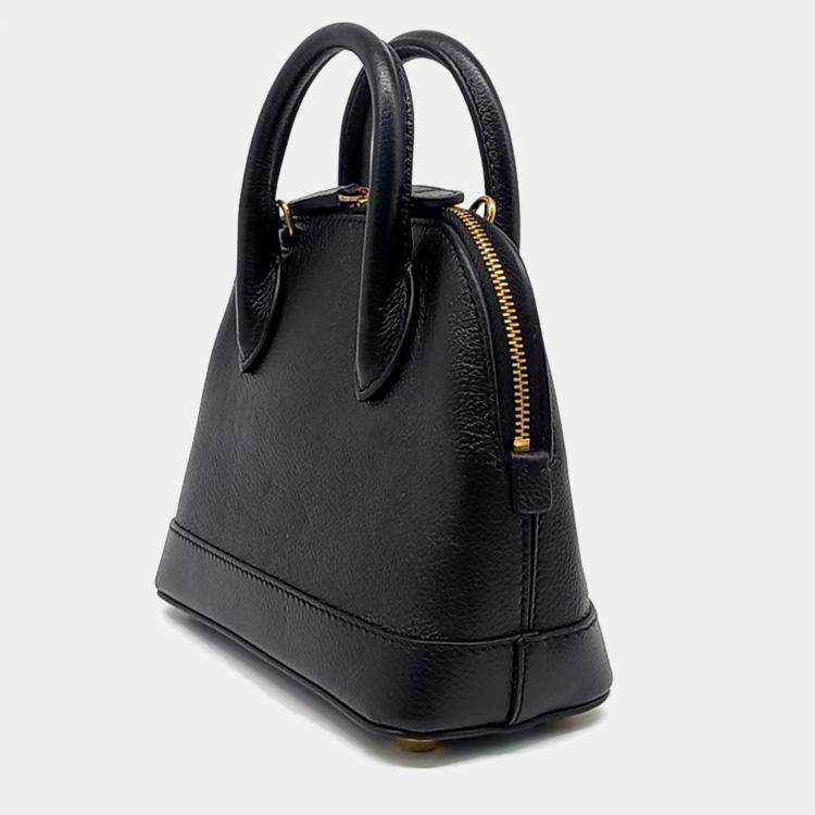 Pre Owned Balenciaga Black Leather Bill Top Handle Bag XXS