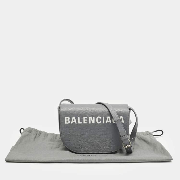 Pre Owned Balenciaga Grey Leather XS Ville Day Crossbody Bag