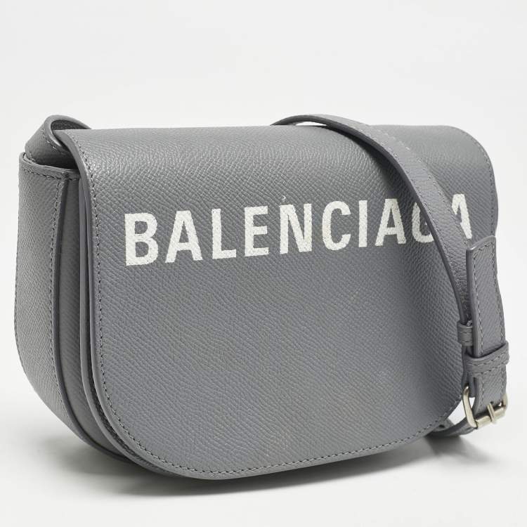 Pre Owned Balenciaga Grey Leather XS Ville Day Crossbody Bag