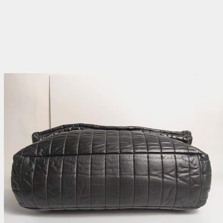 Pre Owned Balenciaga Black Leather Monaco Large Chain Bag