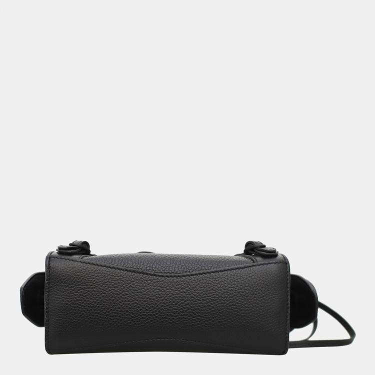 Pre Owned Balenciaga Black Calfskin Leather Classic Neo Nano City Bag