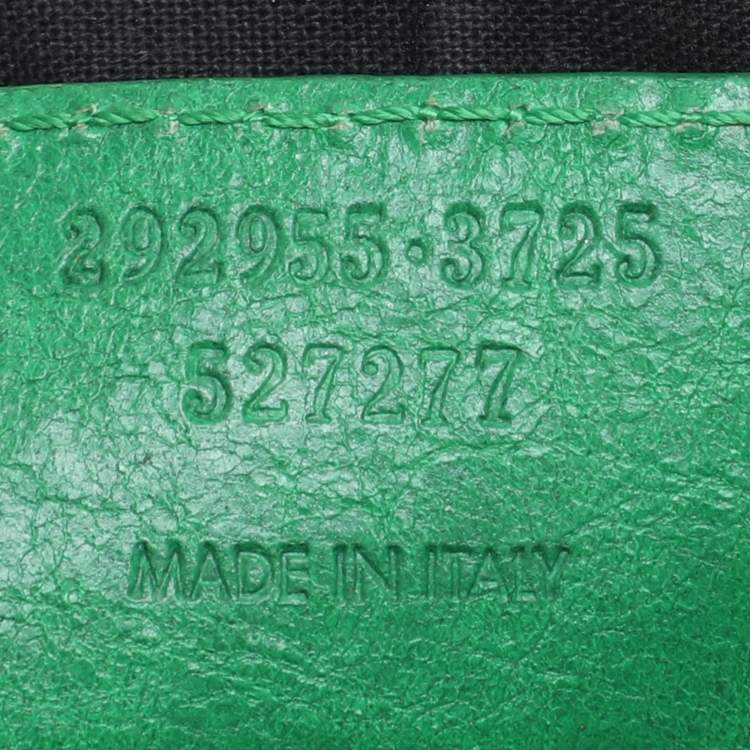 Pre Owned Balenciaga Green Leather Flat Clutch