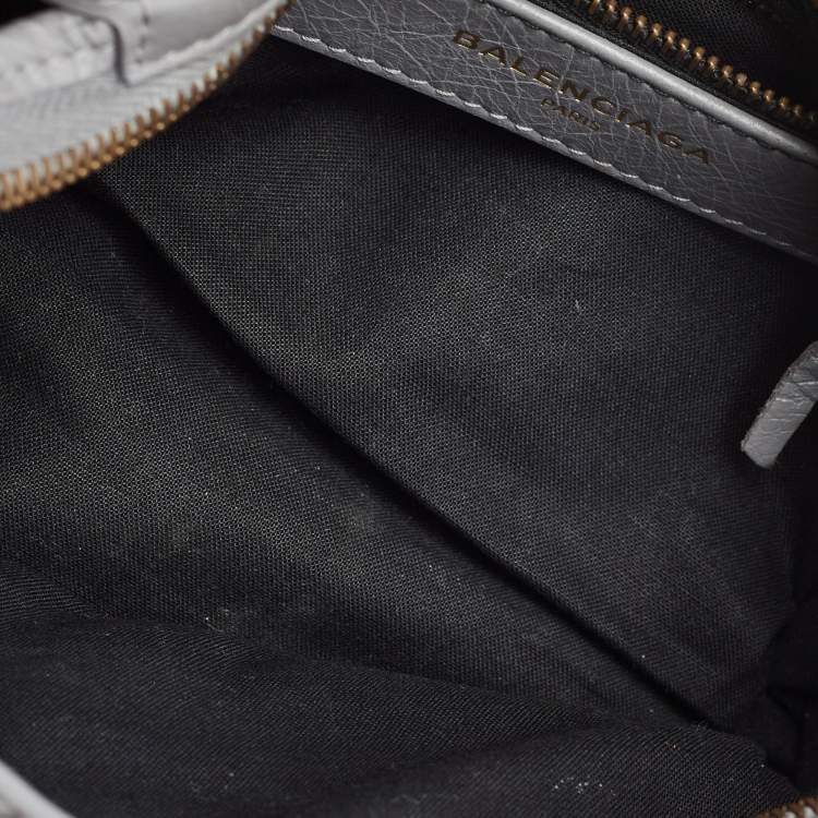 Pre Owned Balenciaga Gris Pyrite Graffiti Leather Mini RH Classic City Bag