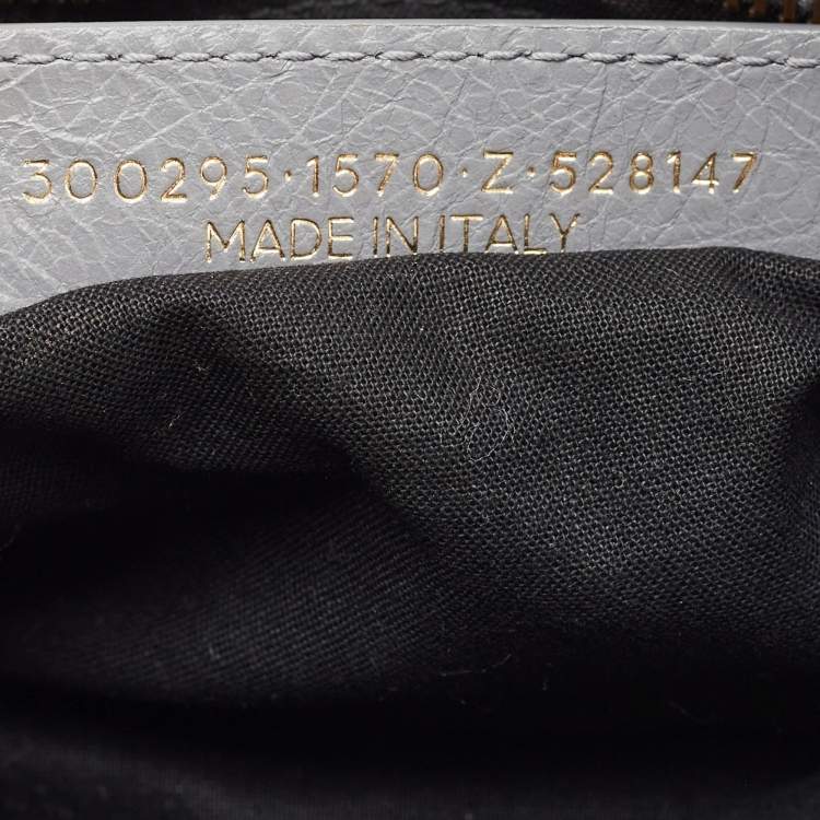 Pre Owned Balenciaga Gris Pyrite Graffiti Leather Mini RH Classic City Bag