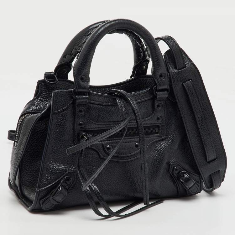 Pre Owned Balenciaga Black Leather Mini Neo Classic City Shoulder Bag