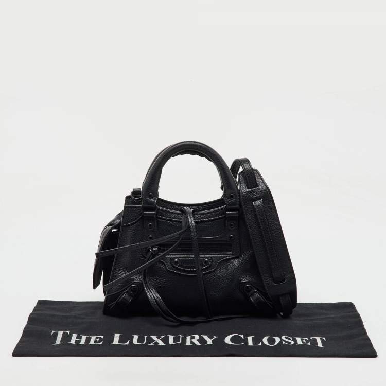 Pre Owned Balenciaga Black Leather Mini Neo Classic City Shoulder Bag