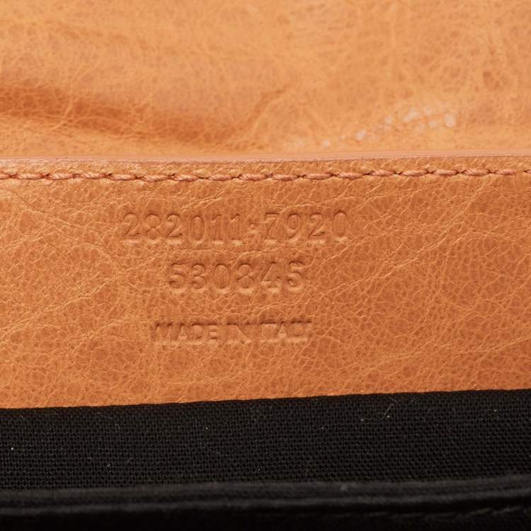Pre Owned Balenciaga Peach Leather SH Classic Envelope Clutch