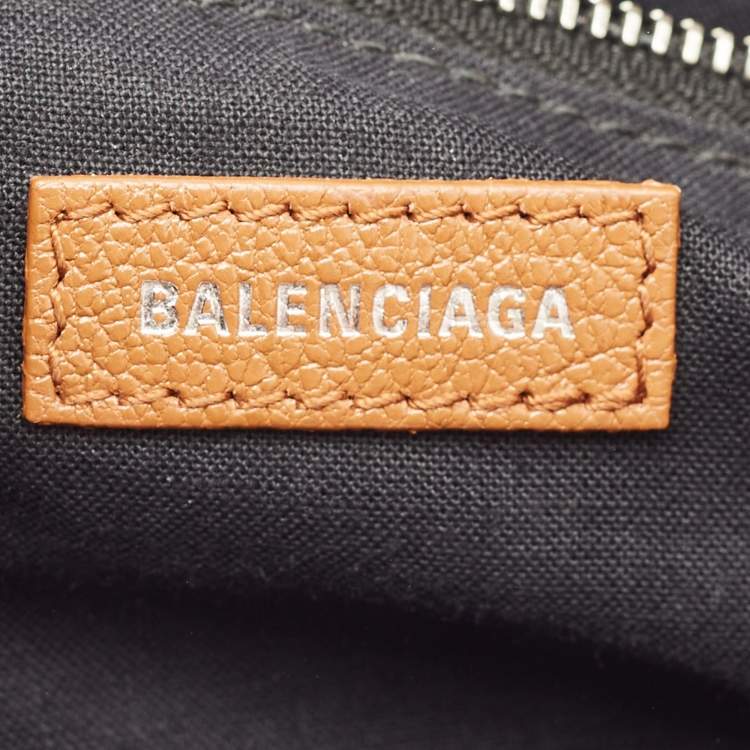 Pre Owned Balenciaga Brown Leather Mini Classic Metallic Edge City Bag