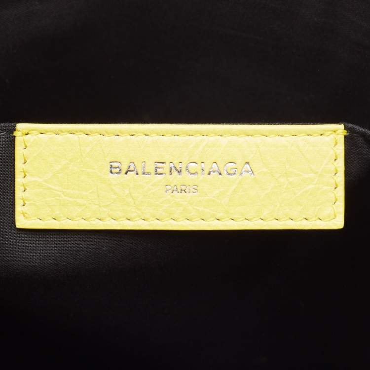 Pre Owned Balenciaga Yellow Leather The Power Of Dreams Pouch