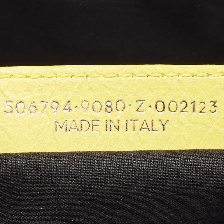 Pre Owned Balenciaga Yellow Leather The Power Of Dreams Pouch