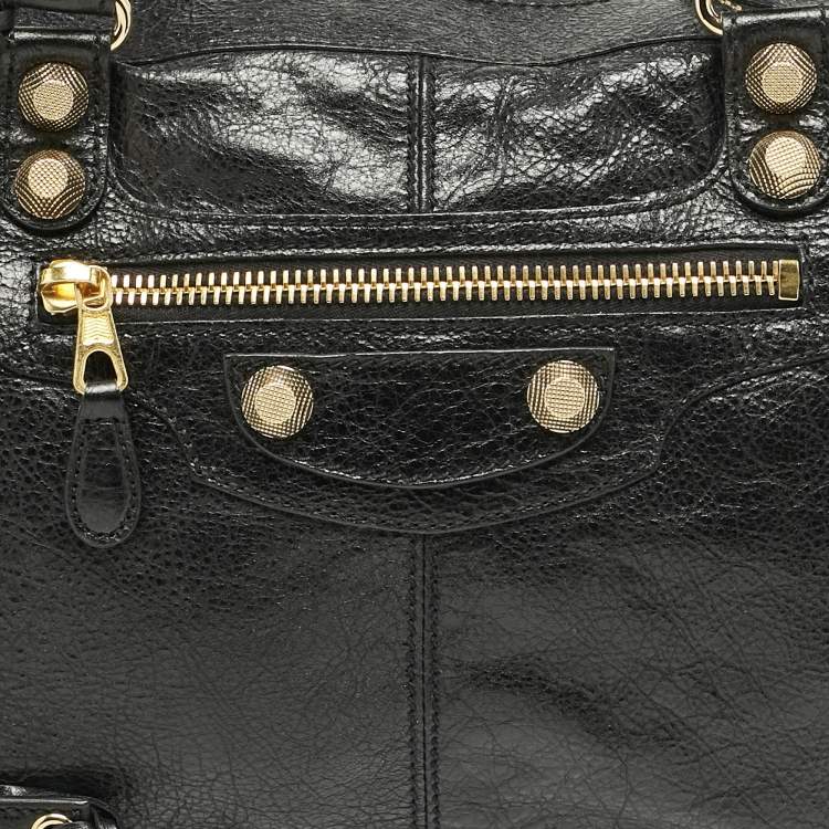 Pre Owned Balenciaga Black Leather GGH Work Tote