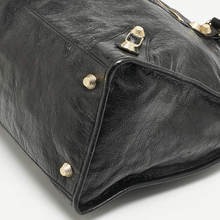 Pre Owned Balenciaga Black Leather GGH Work Tote
