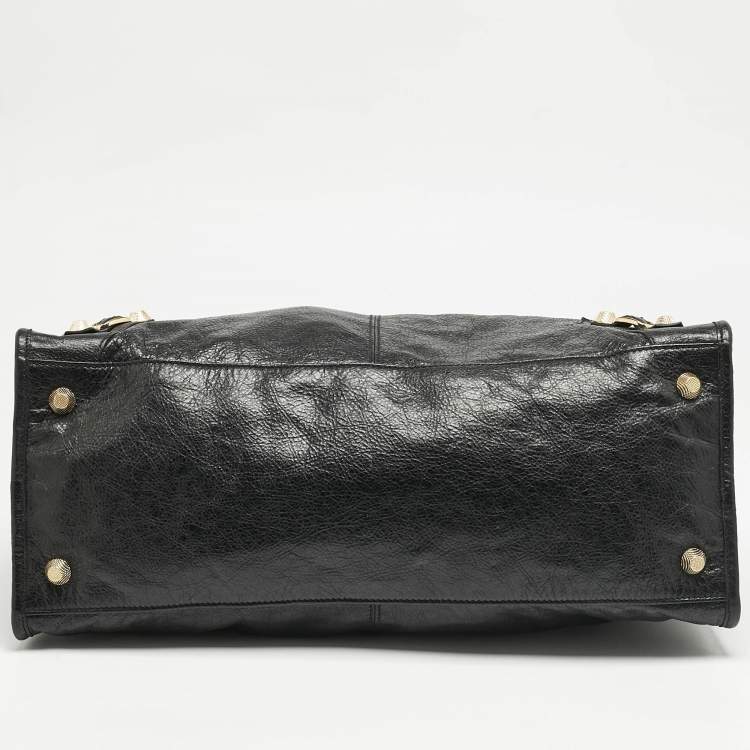 Pre Owned Balenciaga Black Leather GGH Work Tote