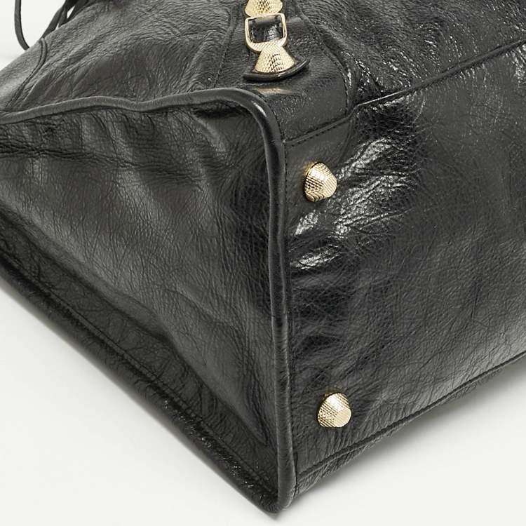 Pre Owned Balenciaga Black Leather GGH Work Tote