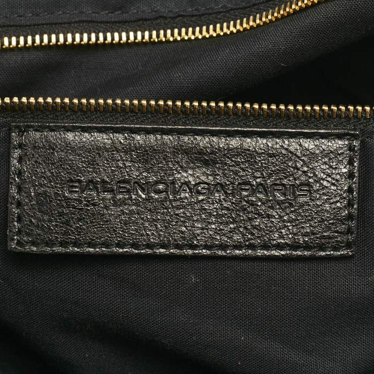 Pre Owned Balenciaga Black Leather GGH Work Tote