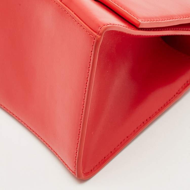 Pre Owned Balenciaga Red Leather Small Hourglass Top Handle Bag