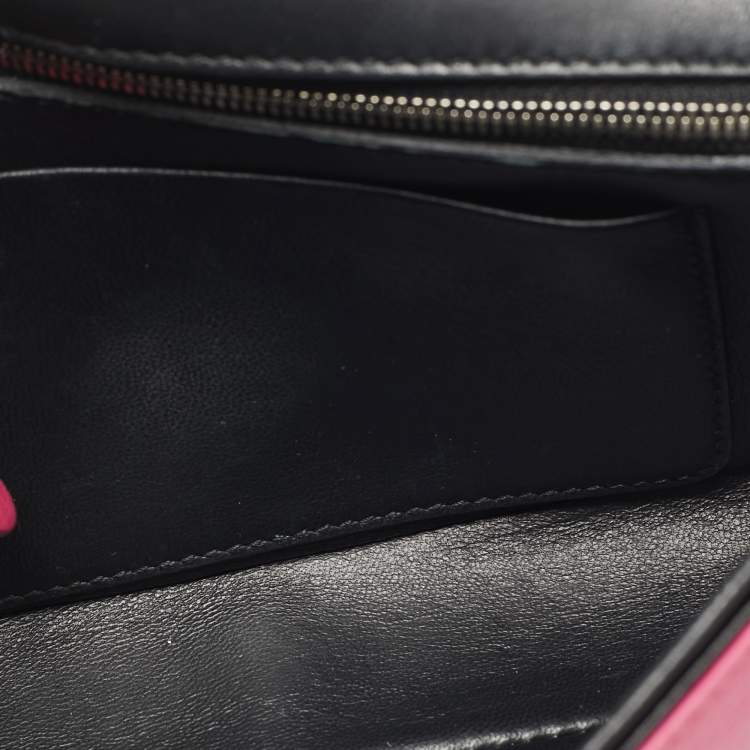Pre Owned Balenciaga Pink Leather Logo Everyday Flap Shoulder Bag