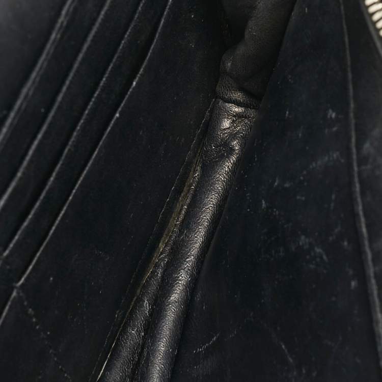 Pre Owned Balenciaga Black Quilted Velvet BB Crystals Wallet On Chain