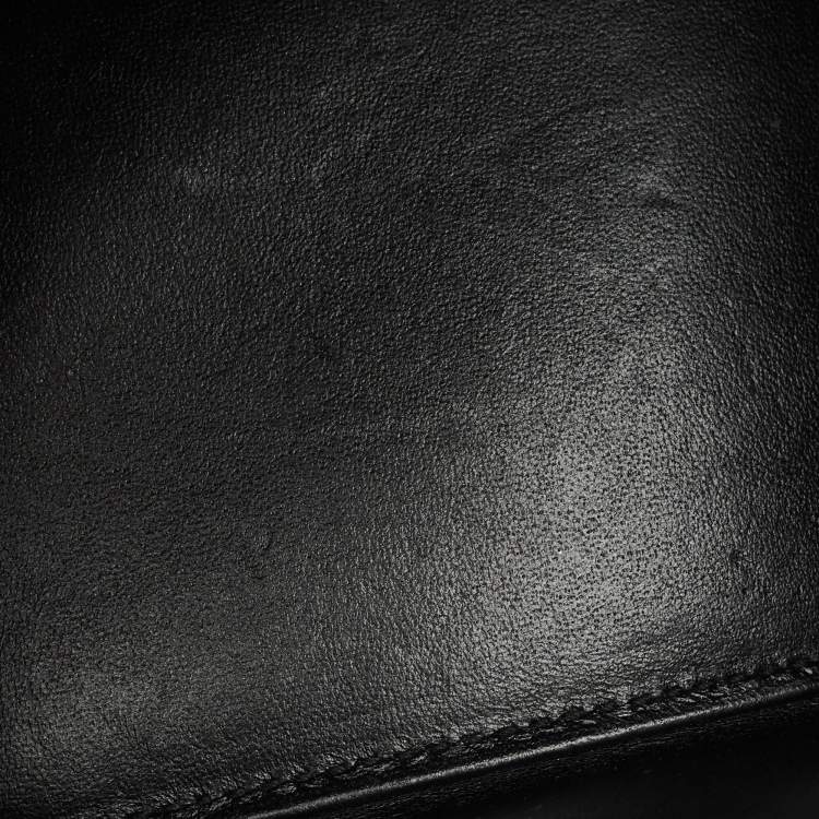 Pre Owned Balenciaga Black Croc Embossed Leather Small Hourglass Top Handle Bag