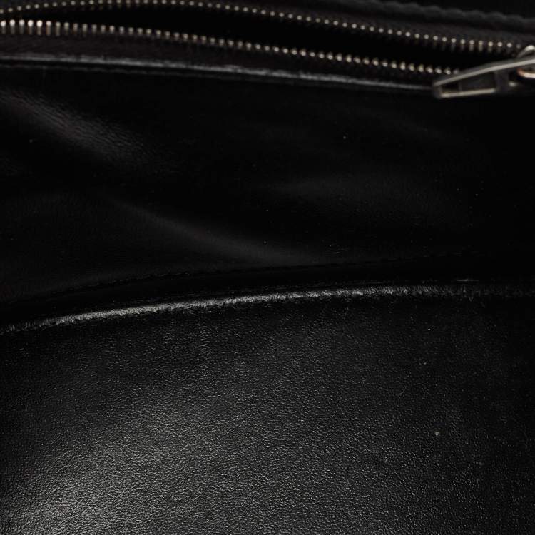 Pre Owned Balenciaga Black Croc Embossed Leather Small Hourglass Top Handle Bag