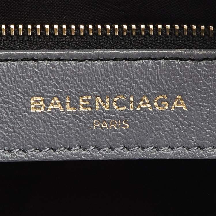 Pre Owned Balenciaga Grey Croc Embossed Leather Mini Classic City Bag