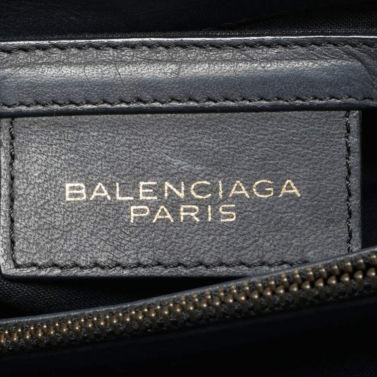 Pre Owned Balenciaga Navy Blue Leather Papier Long Clutch