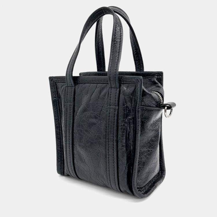 Pre Owned Balenciaga Black Leather Bazaar XXS bag