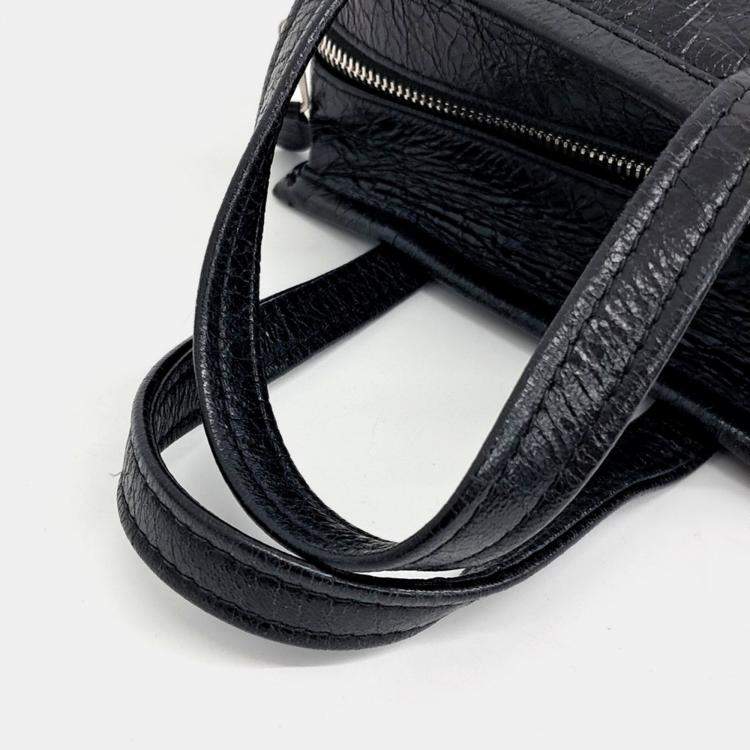 Pre Owned Balenciaga Black Leather Bazaar XXS bag