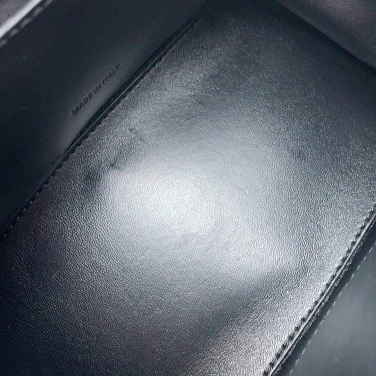 Pre Owned Balenciaga Frame Black Embossed Leather Shoulder Bag