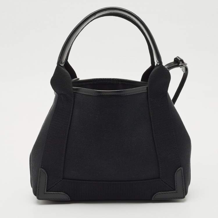 Pre Owned Balenciaga Black Canvas and Leather XS Cabas Tote