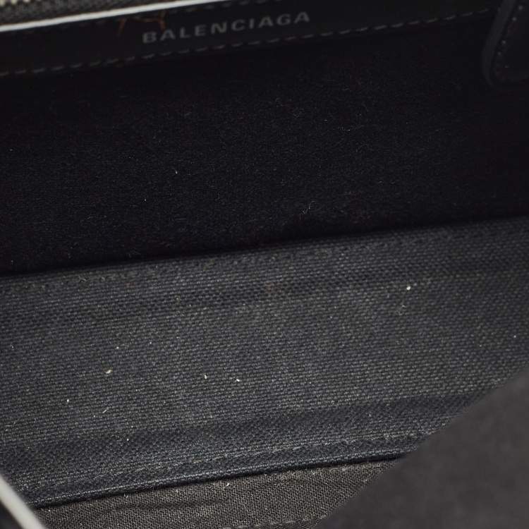 Pre Owned Balenciaga Black Canvas and Leather XS Cabas Tote