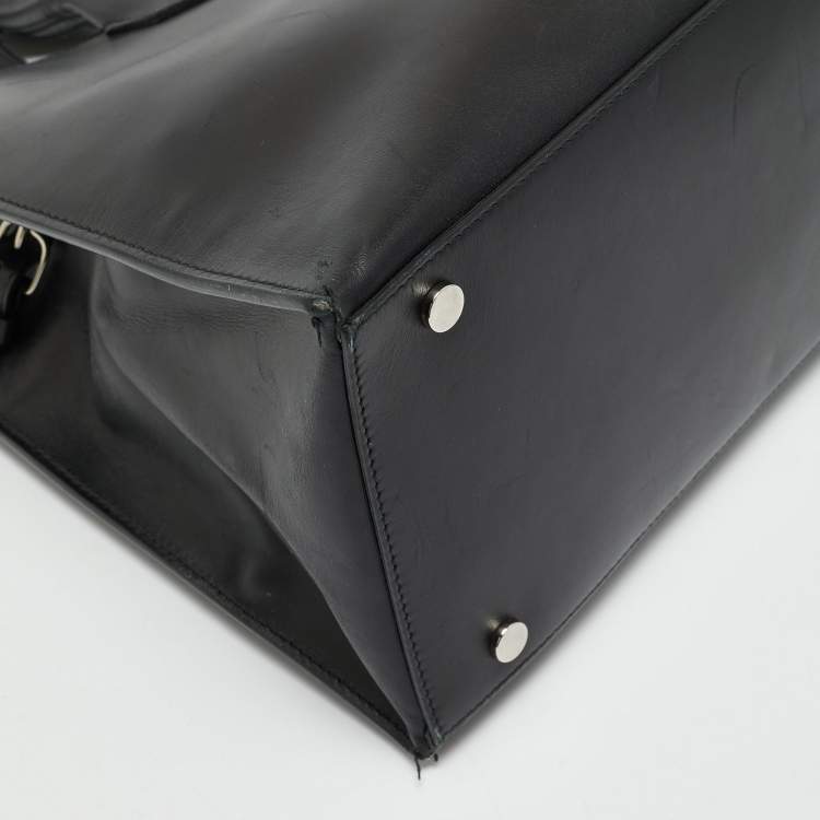 Pre Owned Balenciaga Black Leather Padlock Tote