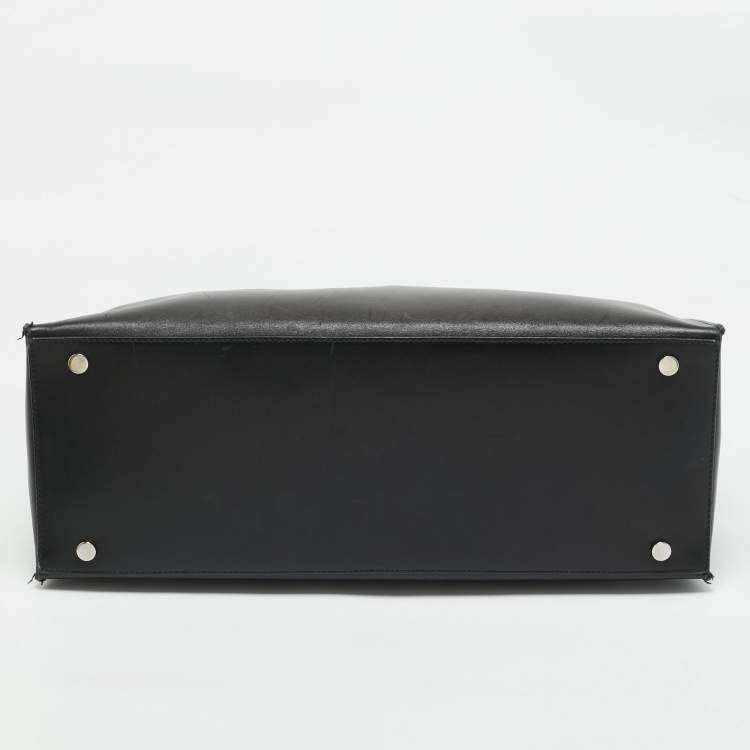 Pre Owned Balenciaga Black Leather Padlock Tote