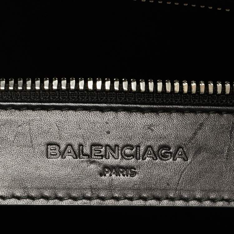 Pre Owned Balenciaga Black Leather Padlock Tote