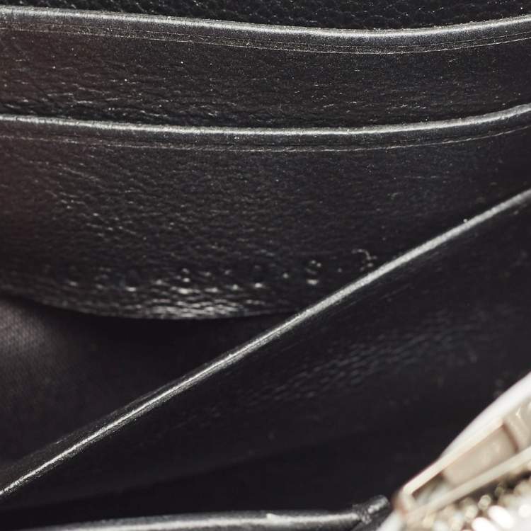 Pre Owned Balenciaga Silver Croc Embossed Patent Leather Hourglass Wallet on Chain