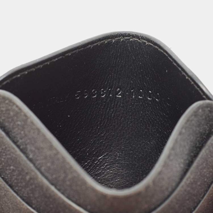 Pre Owned Balenciaga Black Glitter Leather Logo Card Holder