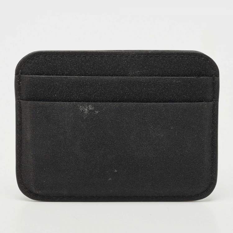 Pre Owned Balenciaga Black Glitter Leather Logo Card Holder