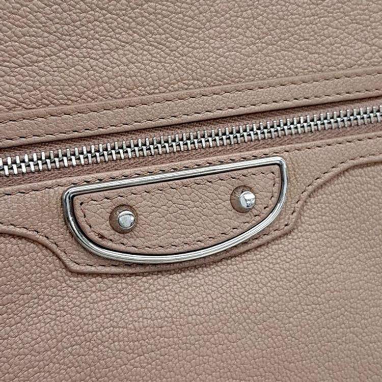 Pre Owned Balenciaga Beige Leather Edge Clutch