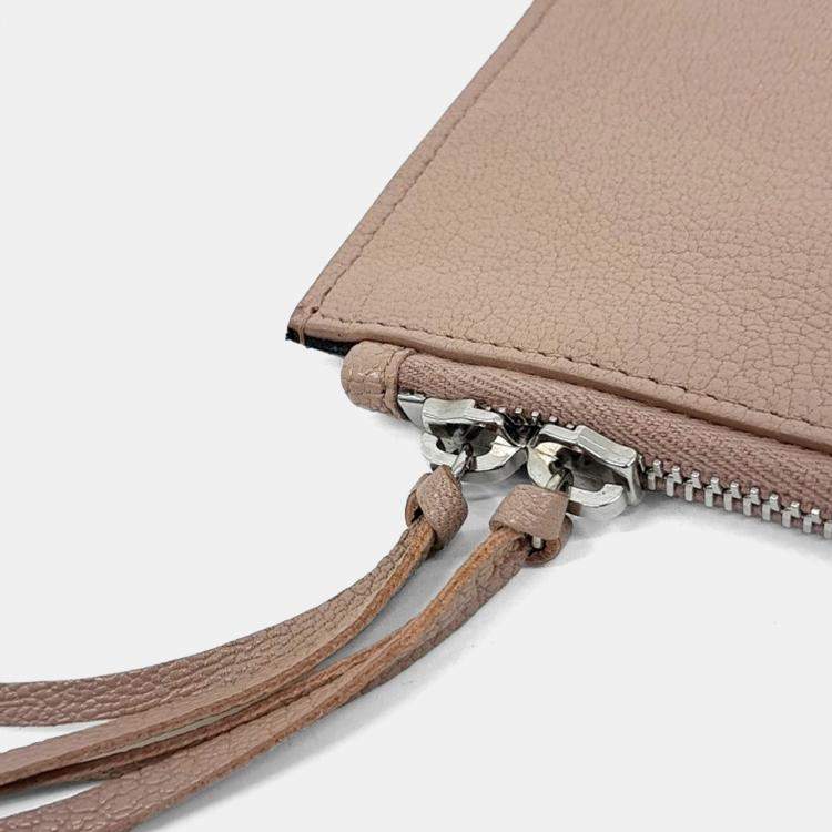 Pre Owned Balenciaga Beige Leather Edge Clutch