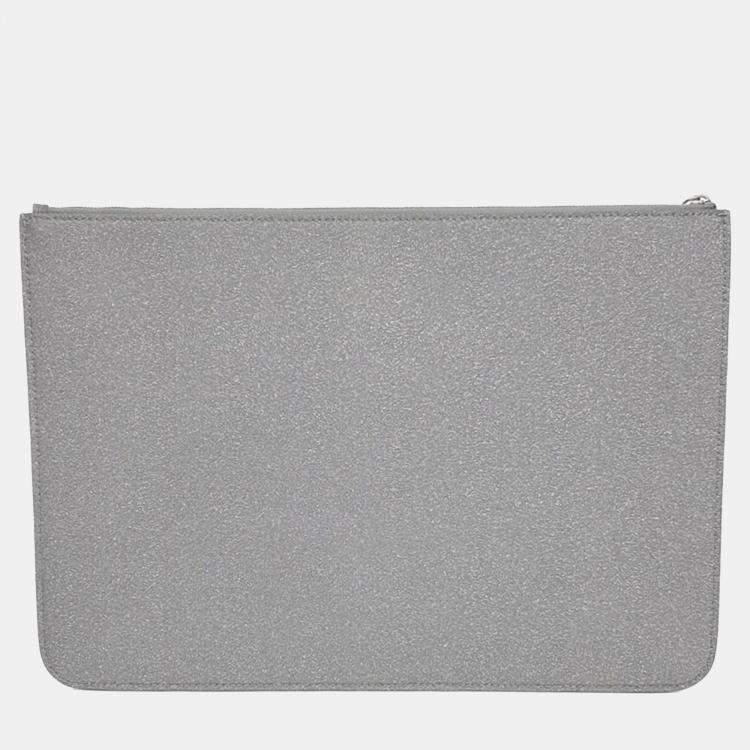Pre Owned Balenciaga Grey Fabric Clutch