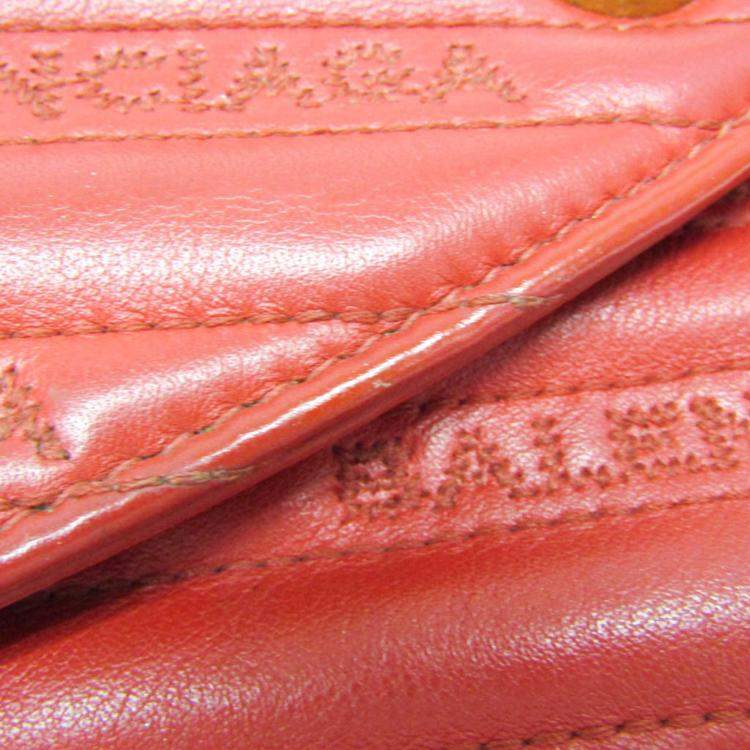 Pre Owned Balenciaga BB Logo Red Leather Shoulder Bag