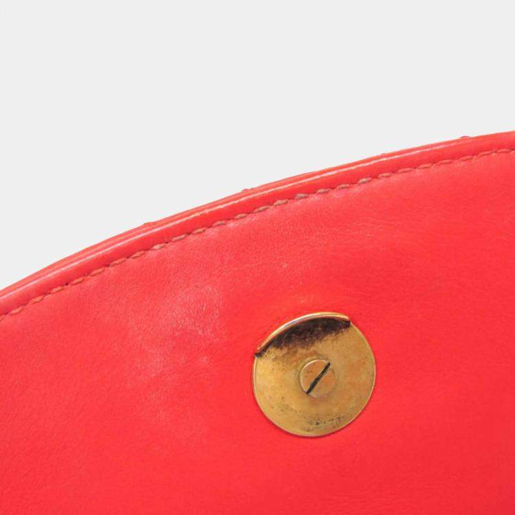 Pre Owned Balenciaga BB Logo Red Leather Shoulder Bag