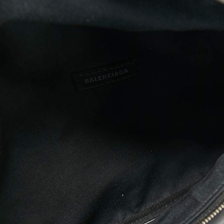 Pre Owned Balenciaga Black Leather Everyday Logo Belt Bag