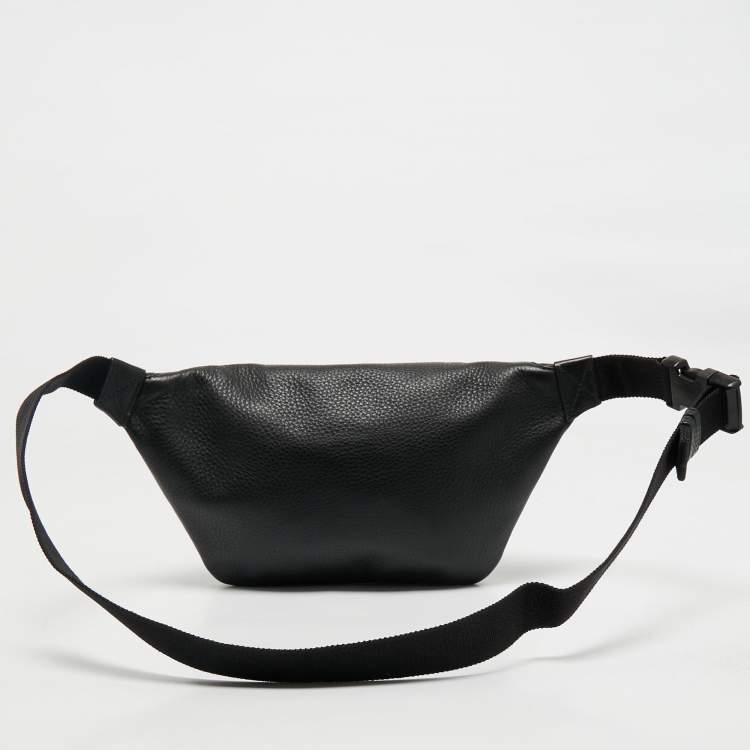 Pre Owned Balenciaga Black Leather Everyday Logo Belt Bag