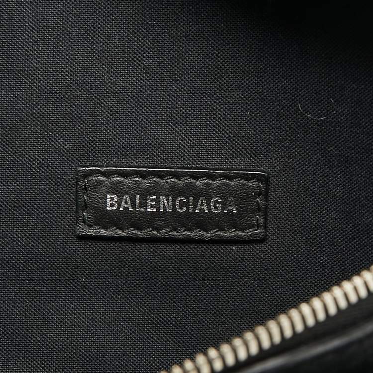 Pre Owned Balenciaga Black Leather Everyday Logo Belt Bag