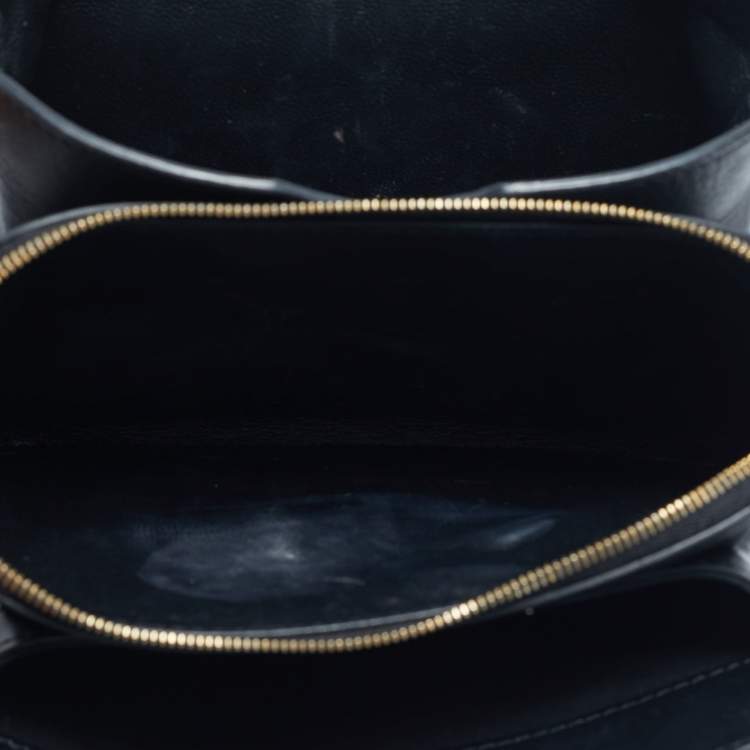 Pre Owned Balenciaga Black Leather B Logo Crossbody Bag